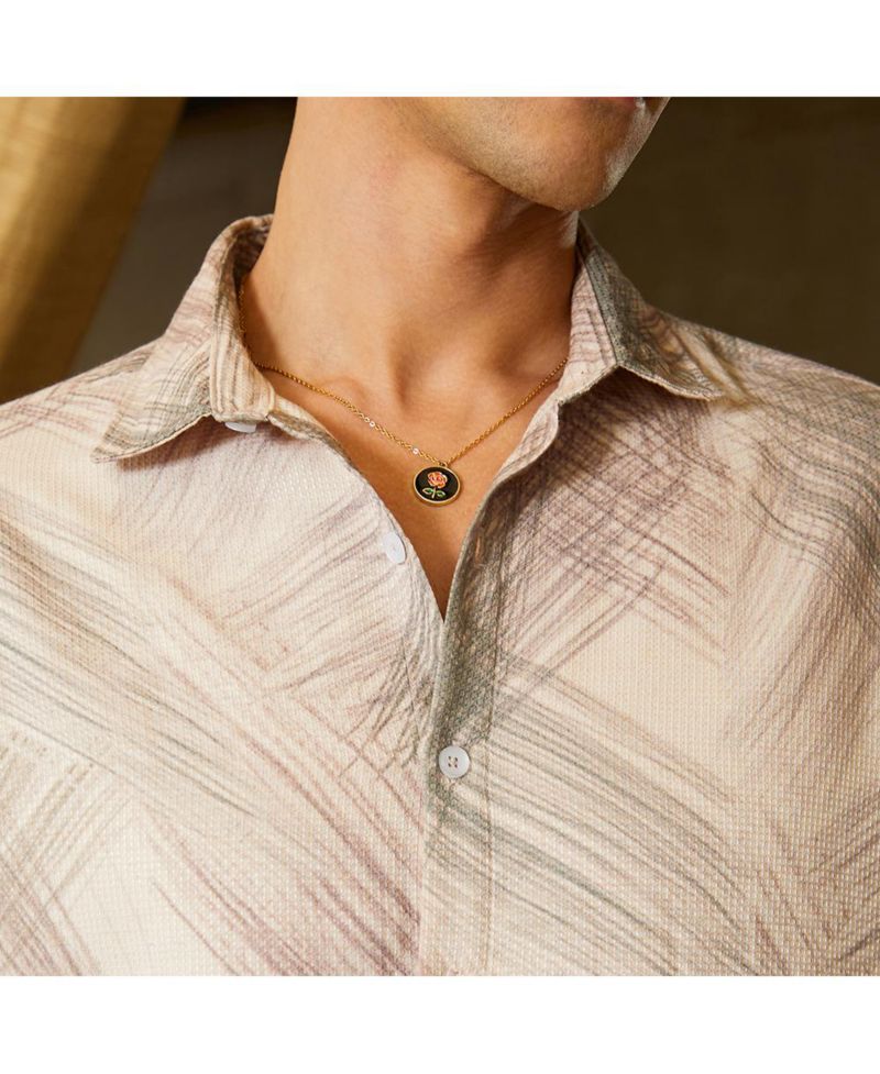 Men's Saltbox Beige Faded Strokes Shirt