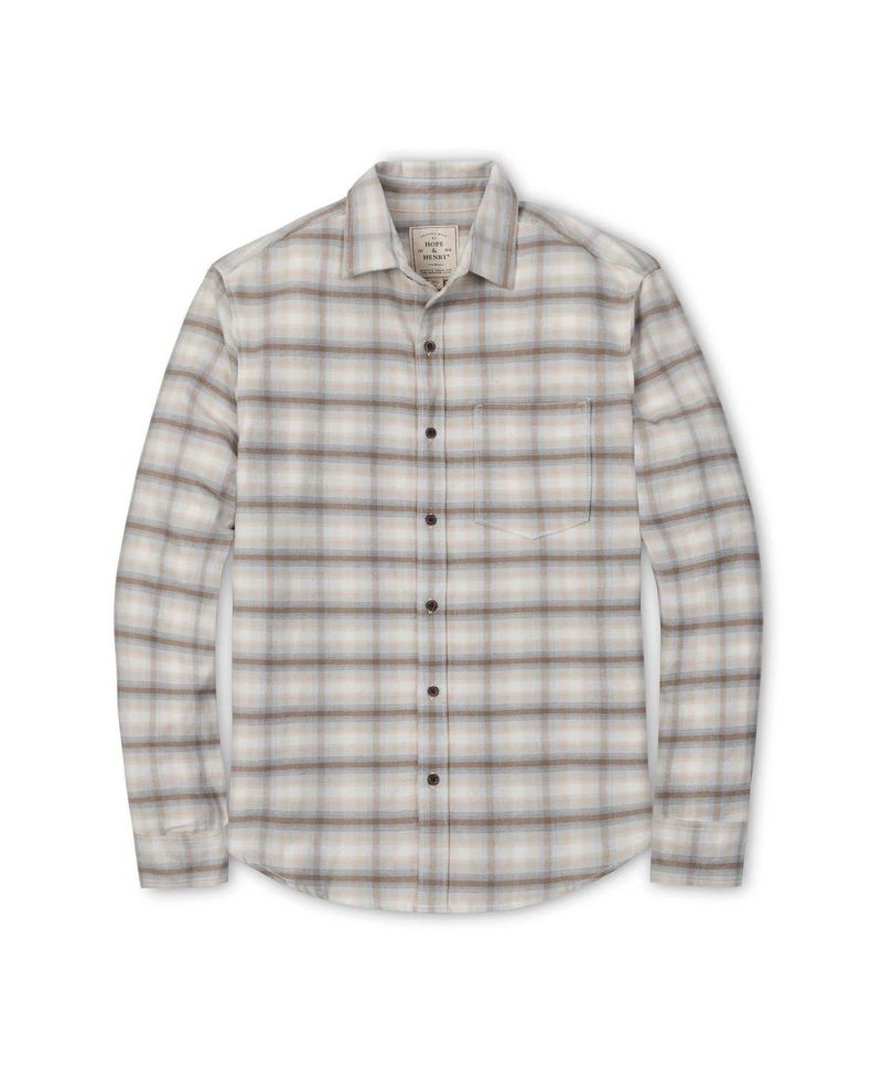 Men's Hope and Henry Organic Long Sleeve Flannel Button Down Shirt