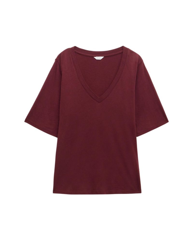 Women's Reece V-Neck Short-Sleeve Drapey T-Shirt
