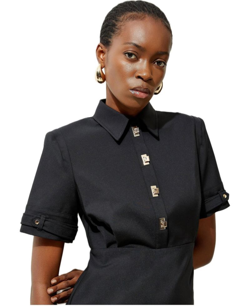Women's Techno Shirt Dress With Hardware