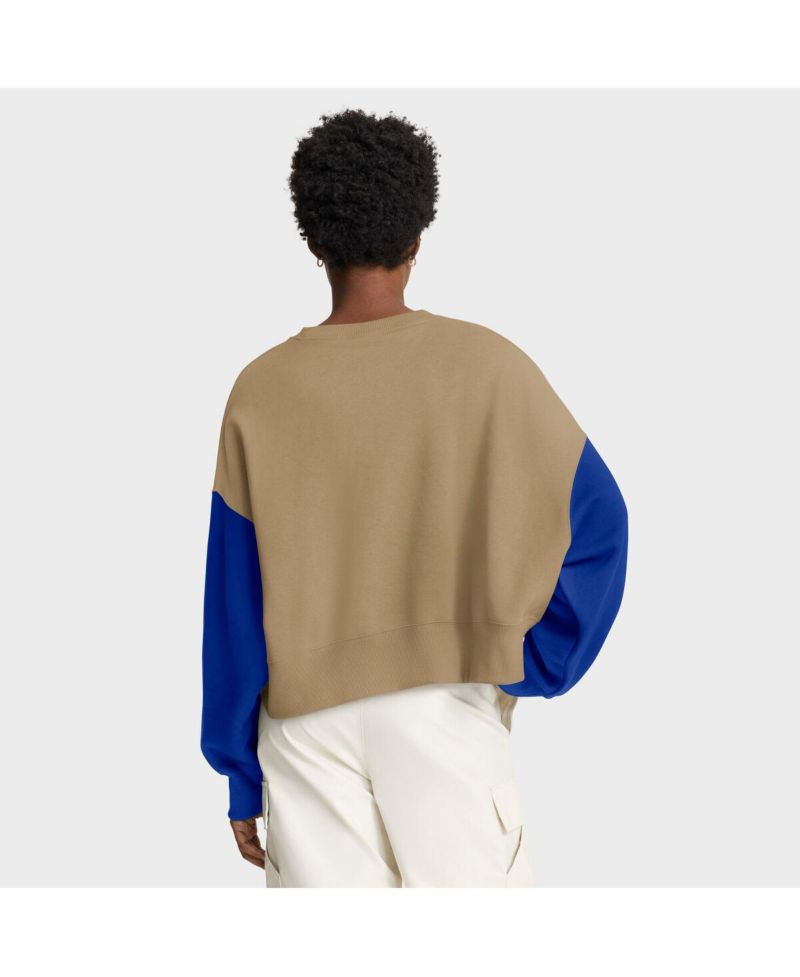 Women's Tan Buffalo Bills Oversized Rewind Pullover Sweatshirt