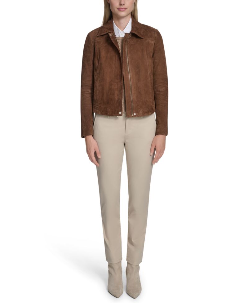 Women's Zip Front Suede Jacket