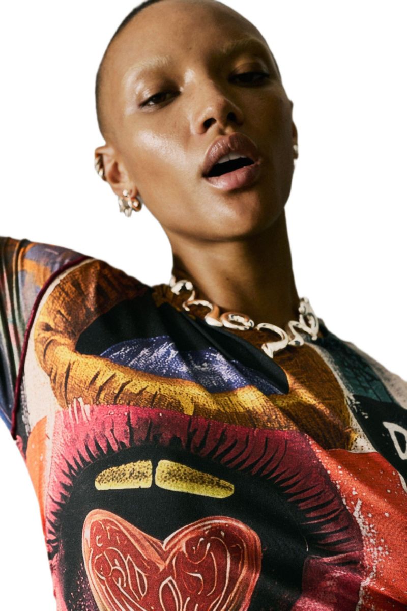 Women's Printed Dress With Lips