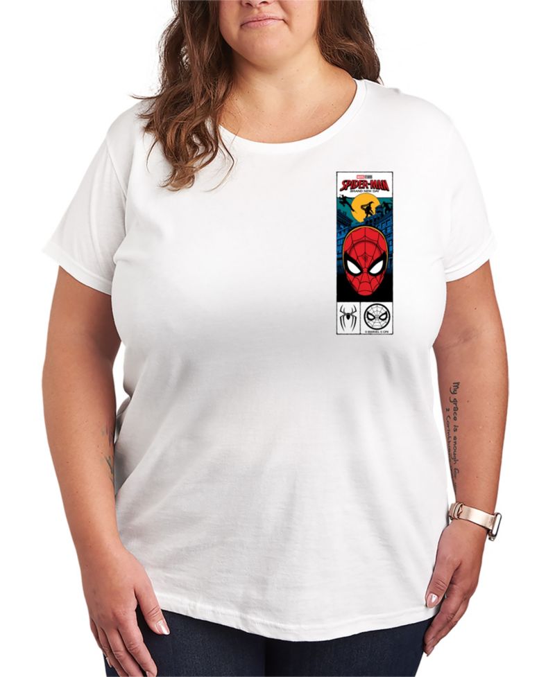 Plus Size Spider-Man Comic Graphic T-Shirt