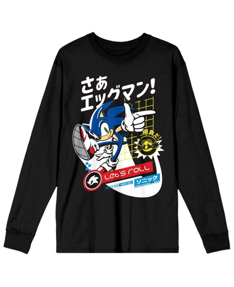 Men's Black Long Sleeve Shirt-3XL