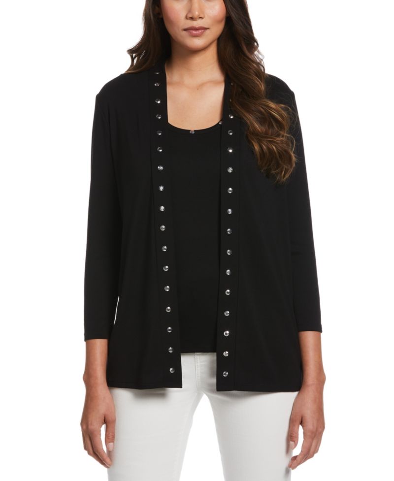 Petite Rib Sleeveless Tank Crew Neck Top