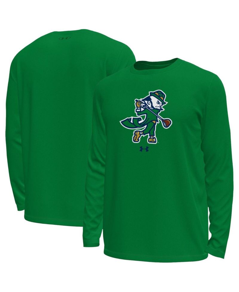 Men's Kelly Green Notre Dame Fighting Irish Golf Leprechaun Tech Stretch Long Sleeve T-Shirt