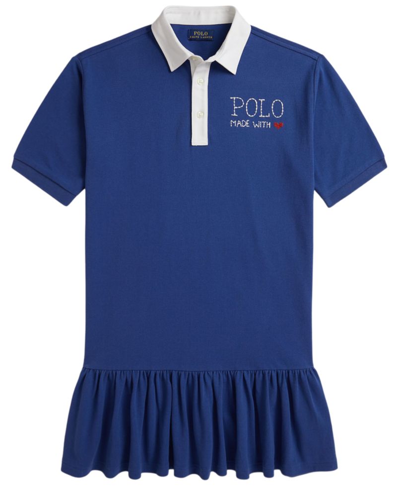 Girls' 7-16 Logo Cotton Mesh Rugby Dress