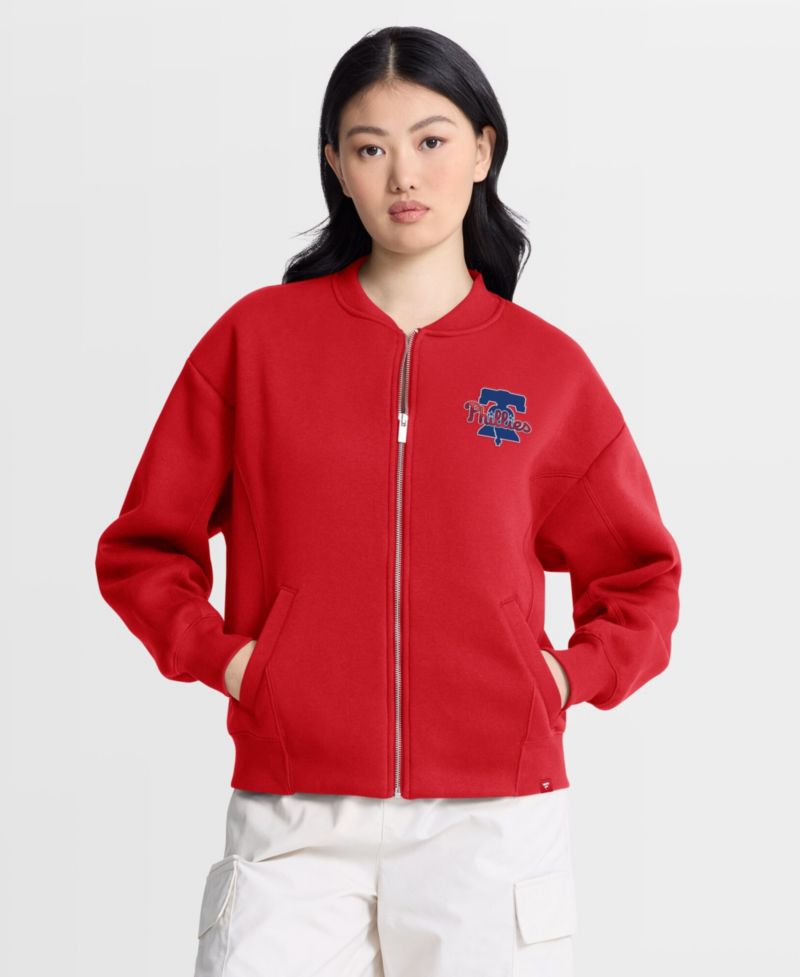 Women's Philadelphia Phillies Rage Against Full-Zip Oversized Fleece Jacket