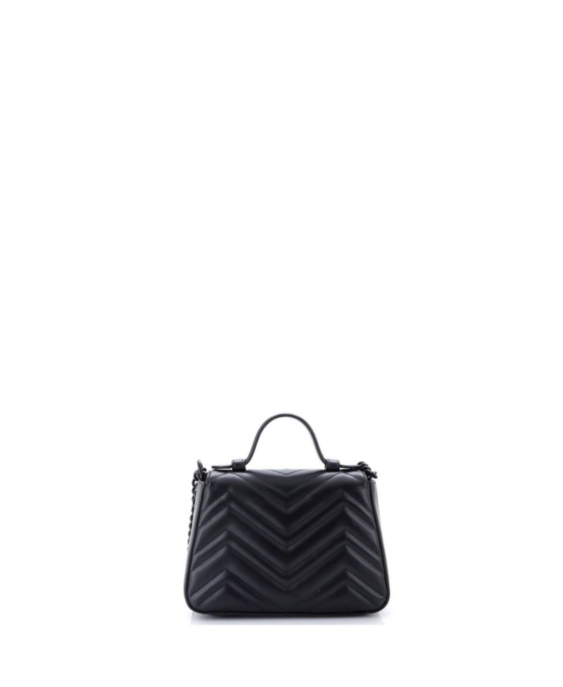 Mini GG Marmont Monochrome Top Handle Flap Bag Matelasse Leather