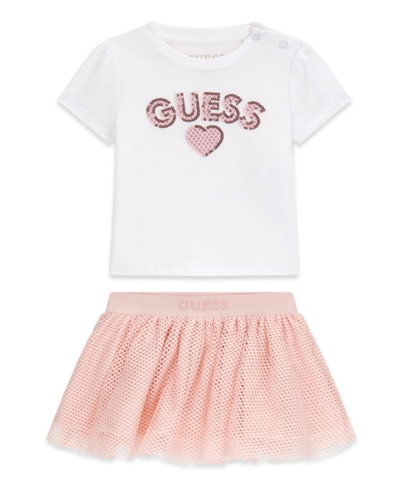 Baby Girls' Short-Sleeve T-Shirt and Skirt, 2-Piece Set