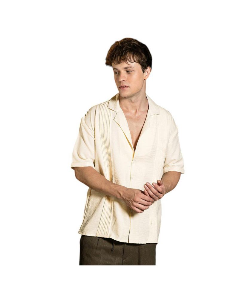 Men's Pleat-Block Oversized Shirt