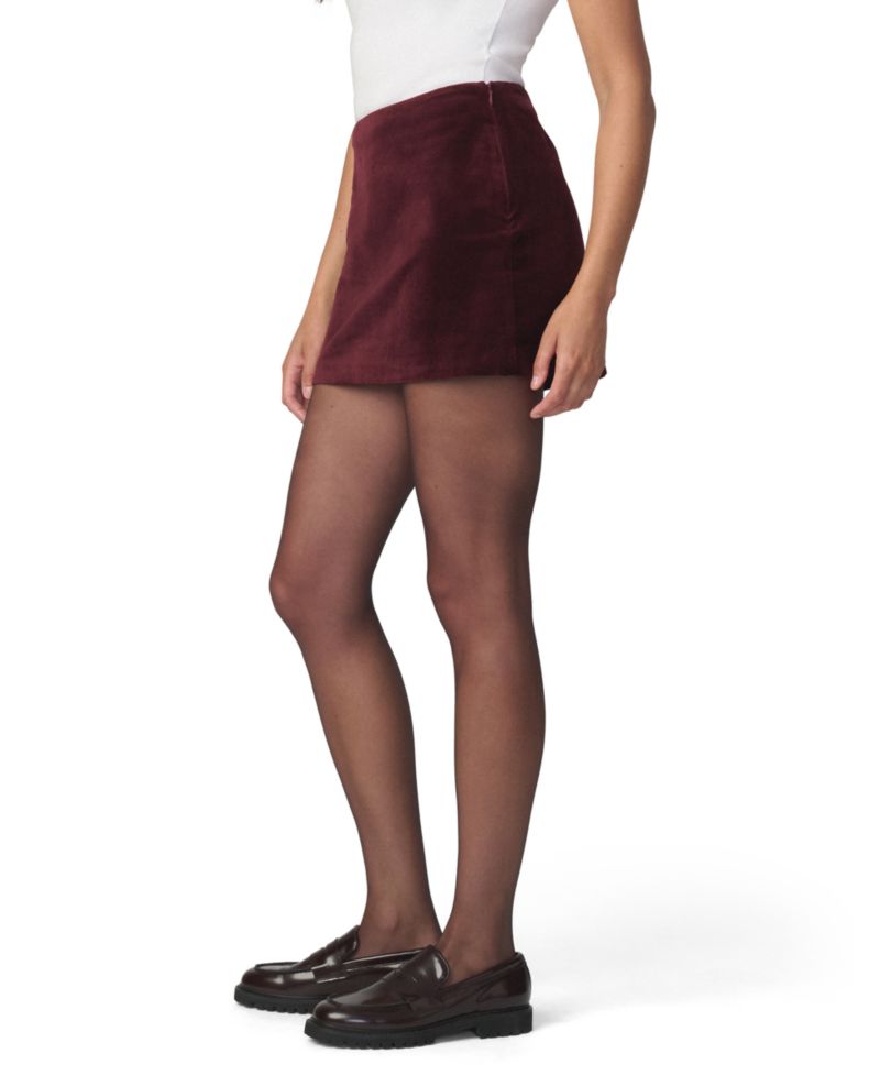Women's Velveteen Mini A-Line Skirt