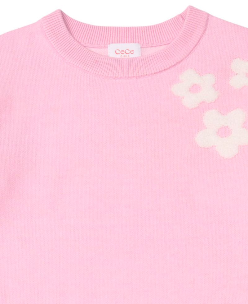 Girls' 7-16 Long-Sleeve Daisy Sweater