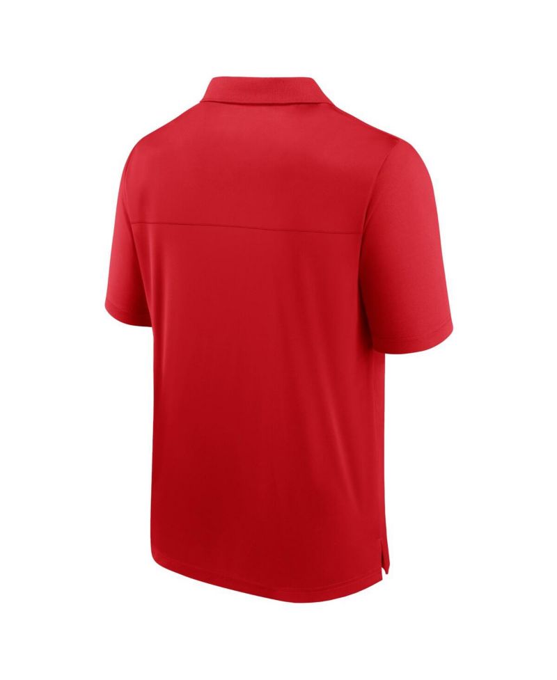Men's Red Washington Capitals Left Side Block Polo Shirt