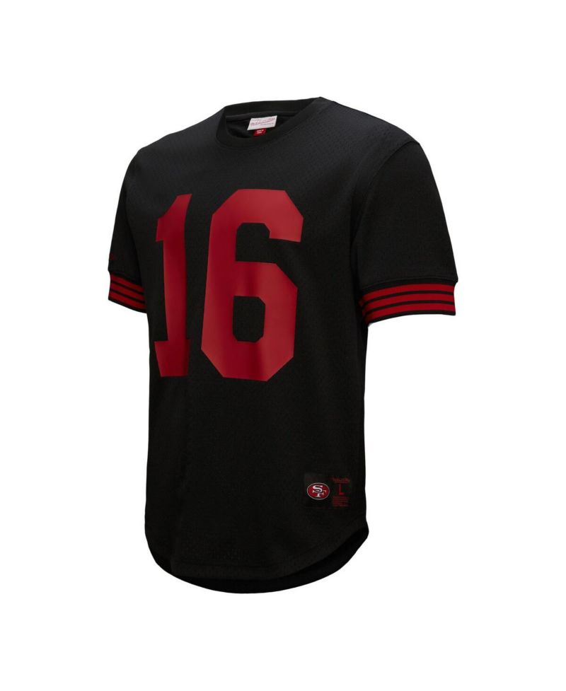 Men's Joe Montana Black San Francisco 49ers Big & Tall Mesh Player Name & Number T-Shirt