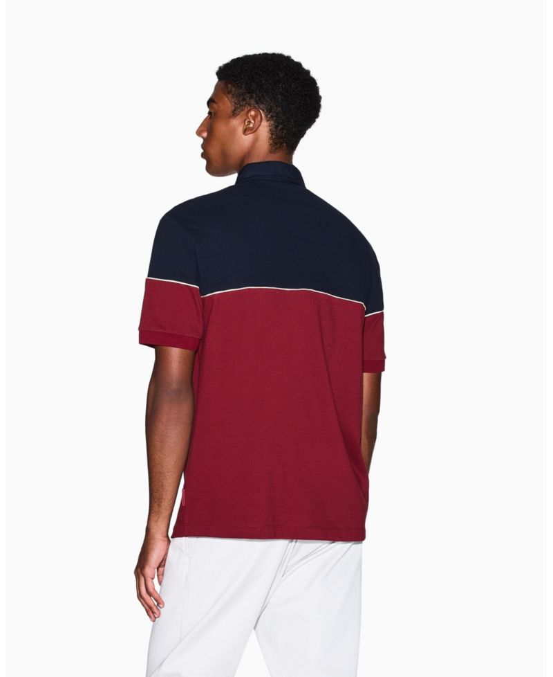 Men's Color Block Pique Polo Shirt