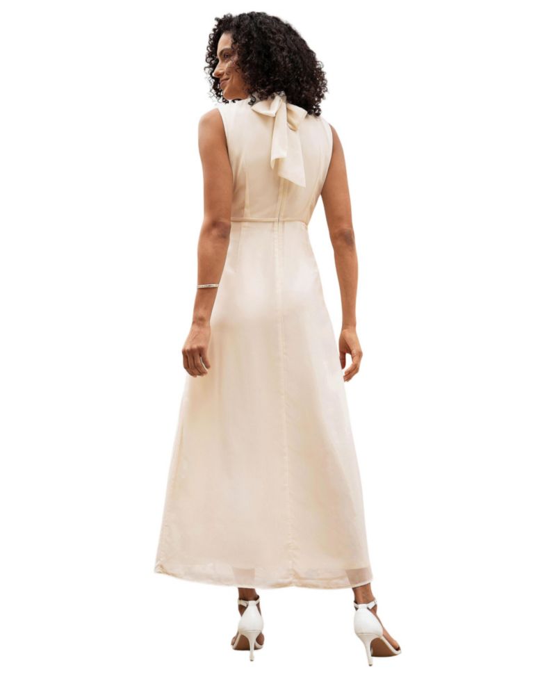 Women's Flower High Neck Maxi Dress