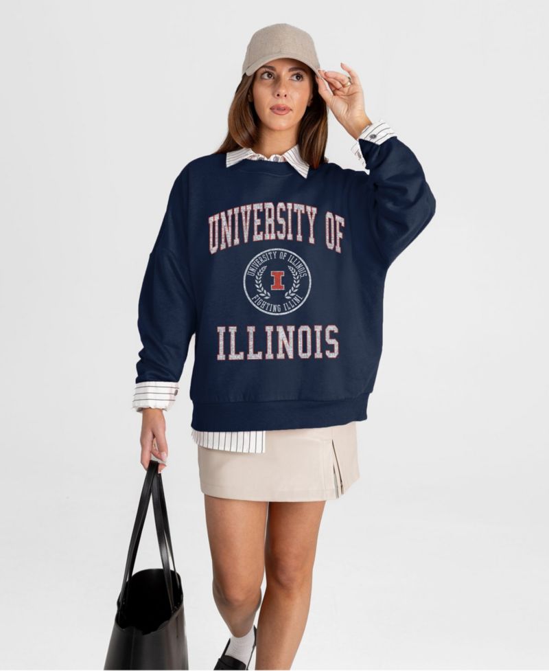 Women's Illinois Fighting Illini Prime Play Oversized Crewneck Graphic Sweatshirt
