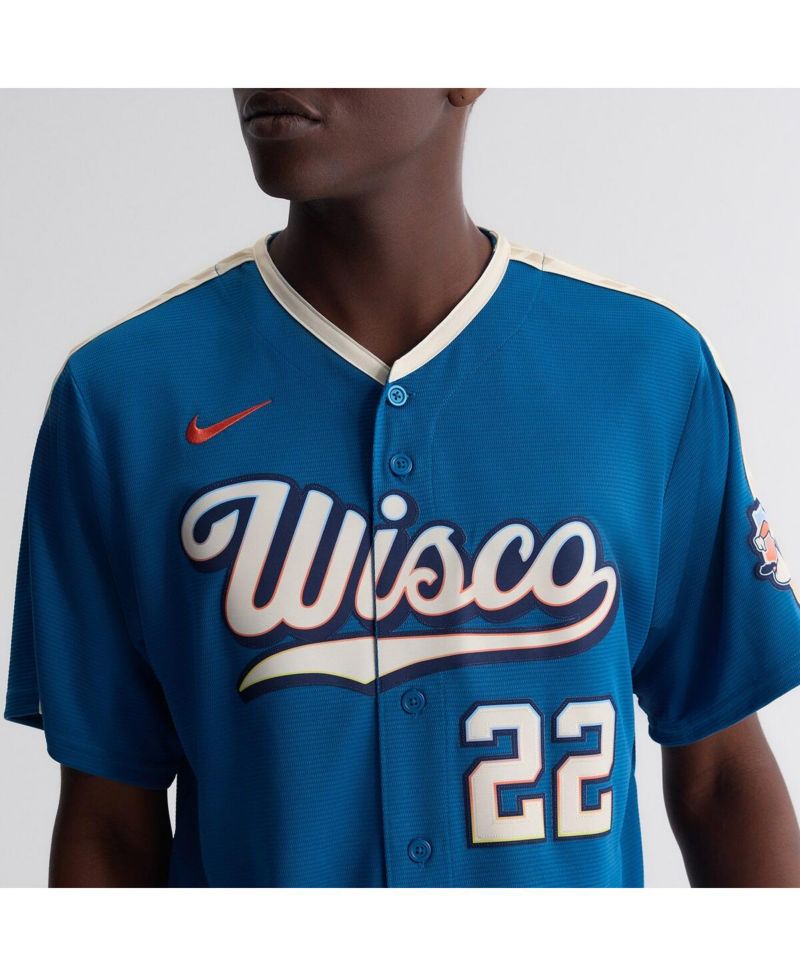 Men's Christian Yelich Mineral Blue Milwaukee Brewers 2026 City Connect Stadium Jersey