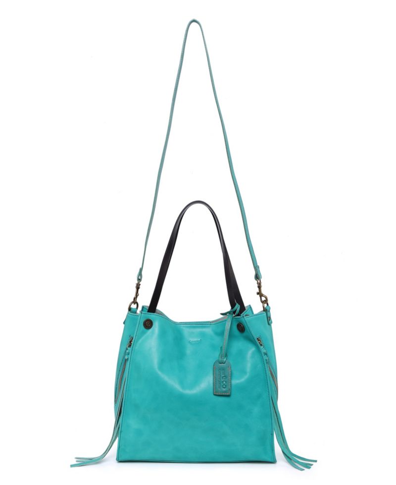 Daisy Large Leather Crossbody Tote Bag