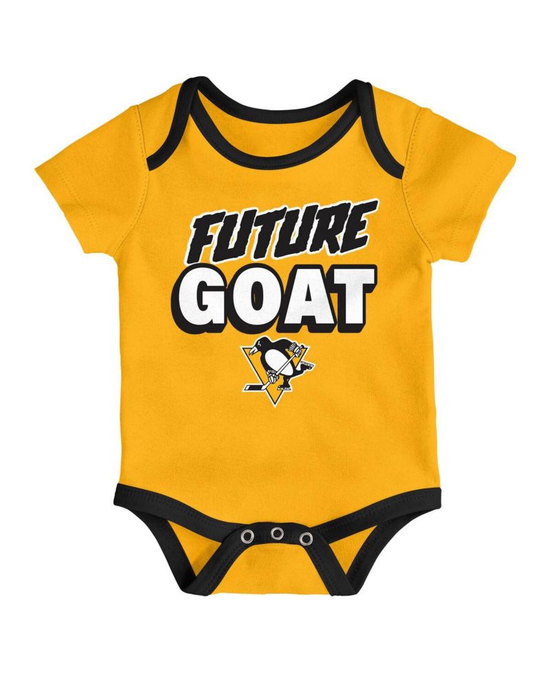 Baby Boys and Girls 3-Pack Pittsburgh Penguins Loyal Buddies Bodysuit Set