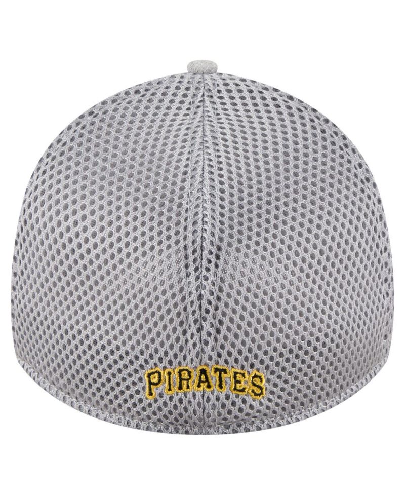 Men's Gray Pittsburgh Pirates Visor Paint Splatter 39THIRTY Flex Hat