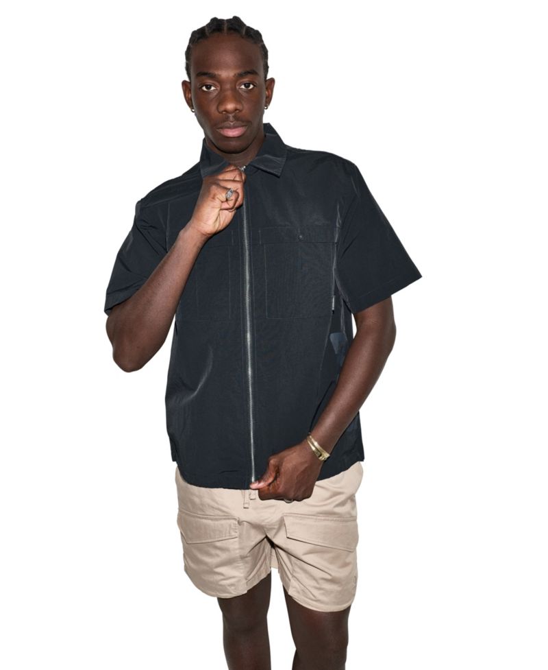 Men's Utility Zip Short-Sleeve Shirt