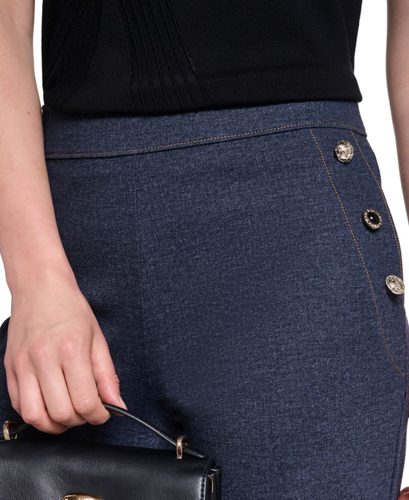 Petite Silky Pont Mid-Rise Sailor Pants