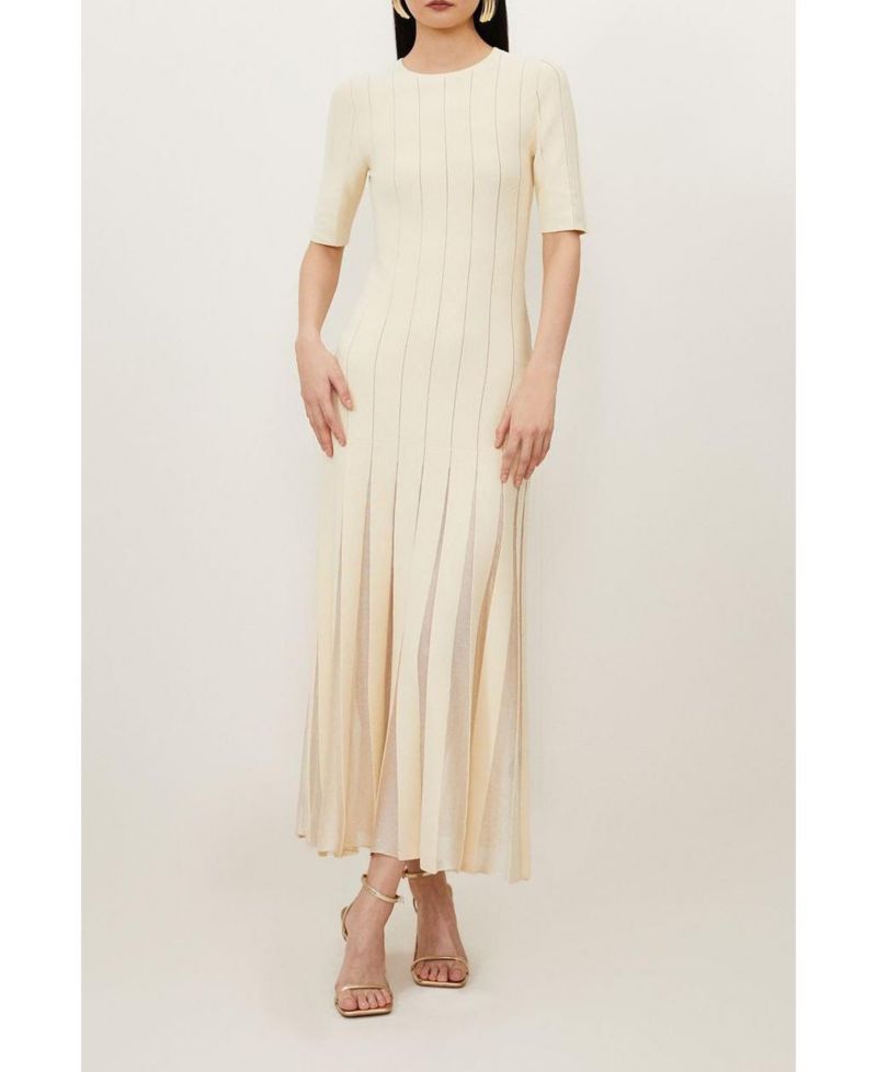 Women's Knit Full Skirt Midi Dress