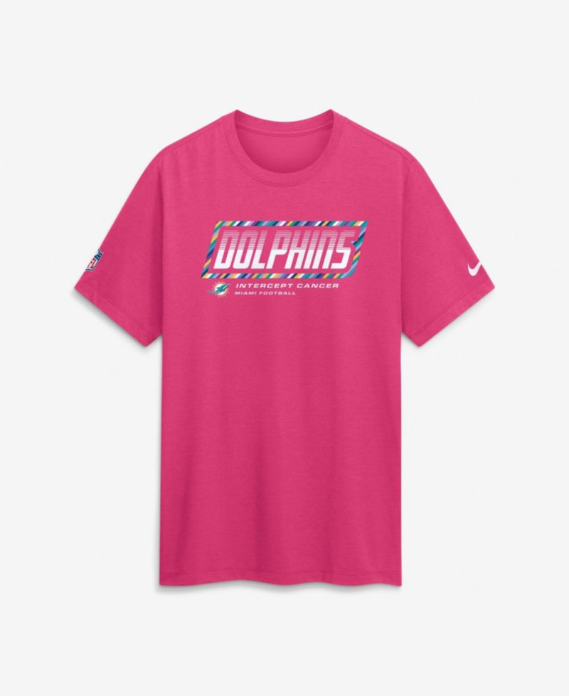 Men's Pink Miami Dolphins 2026 NFL Cruical Catch Sideline Dri-Fit T-Shirt