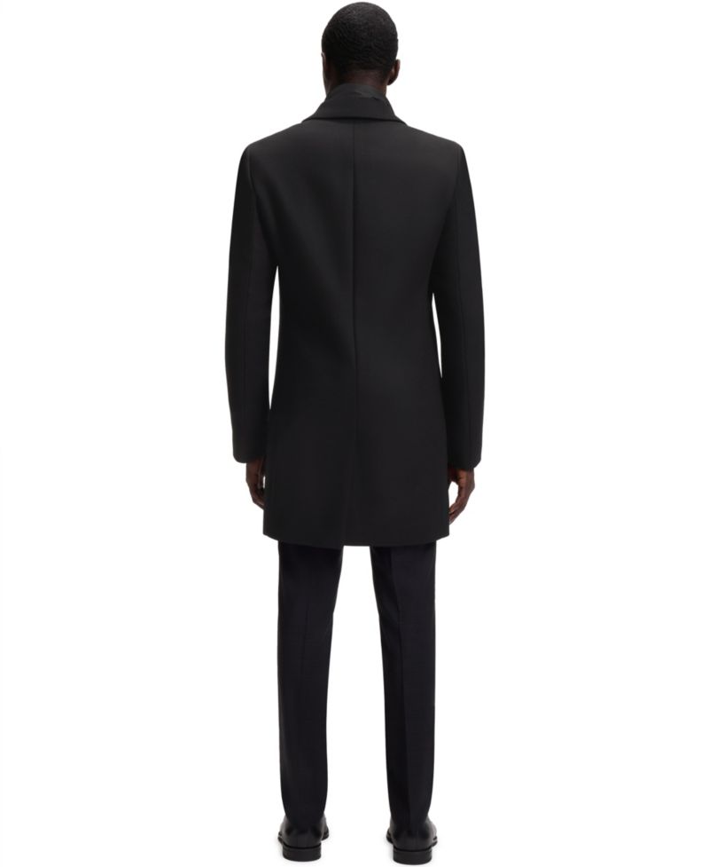 BOSS by Men's Hyde Slim-Fit Wool-Blend Zip-Up Inner Overcoat