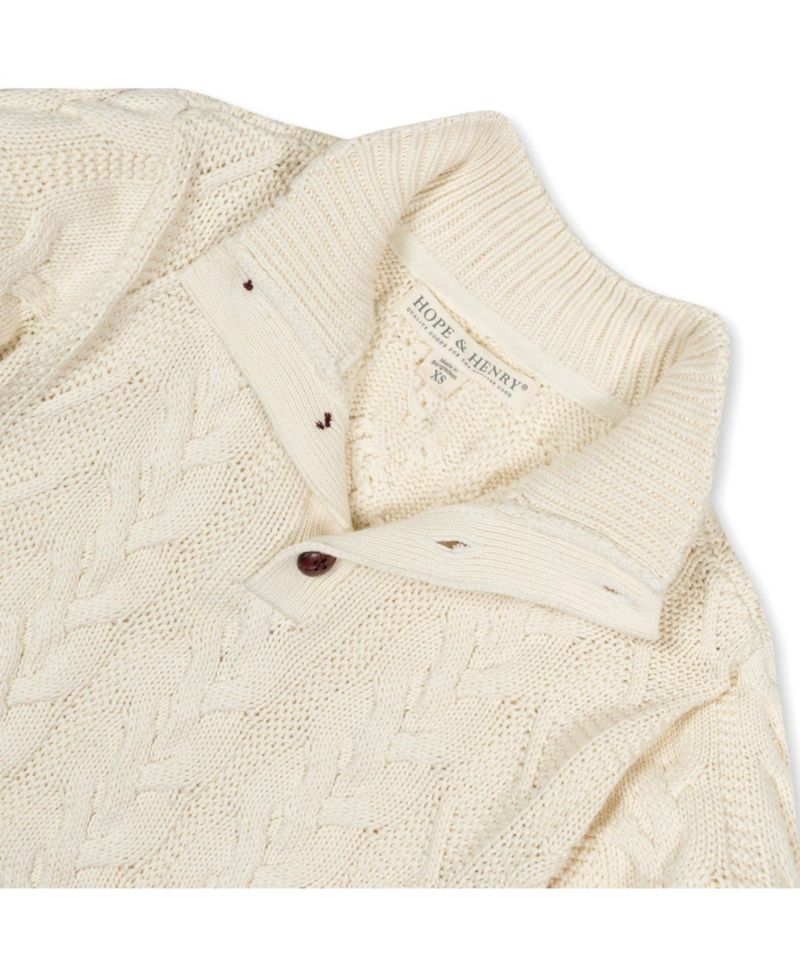 Baby Boys Hope and Henry Mock Neck Cable Sweater with Buttons