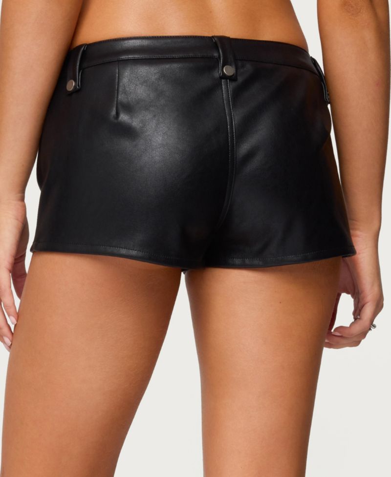 Women's Labella Faux Leather Micro Shorts