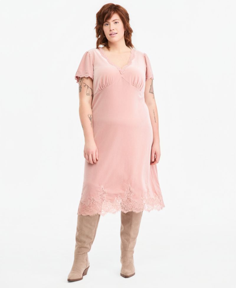 Розовый Пыльный With Palomino Lace