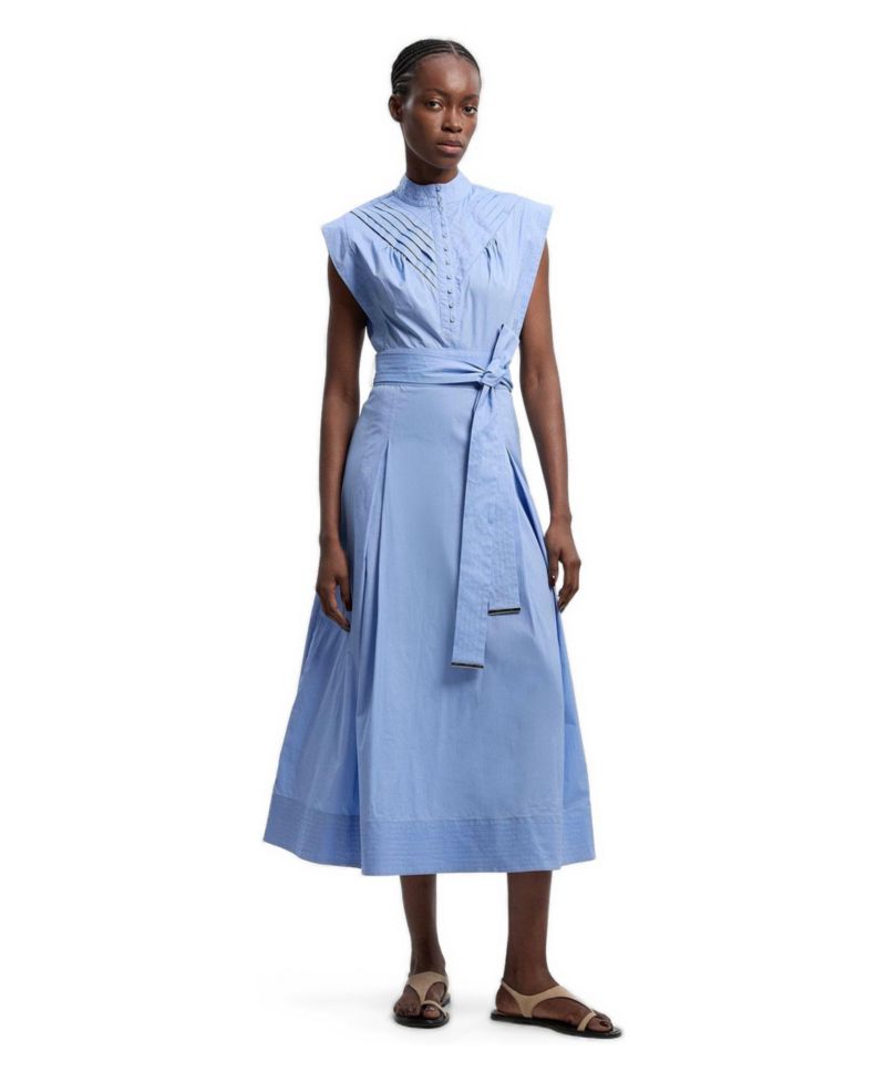 Women's Cotton Tie Waist Midi Dress
