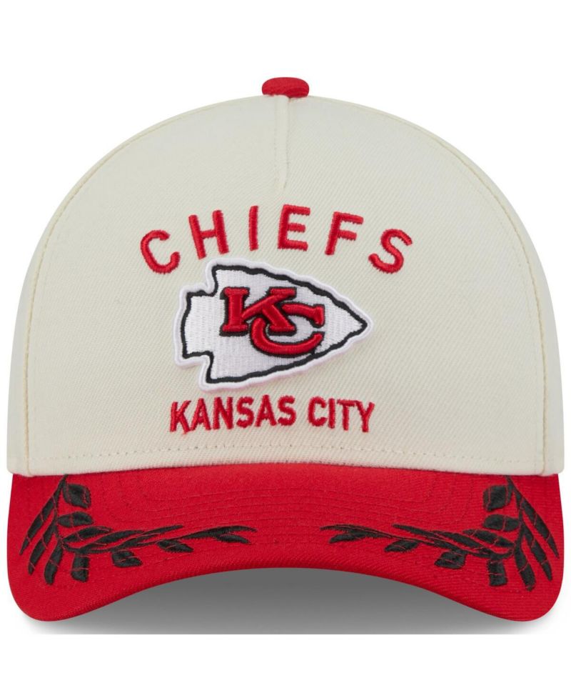 Men's Cream/Red Kansas City Chiefs 2025 NFL Draft 9FORTY A-Frame M-Crown Adjustable Hat