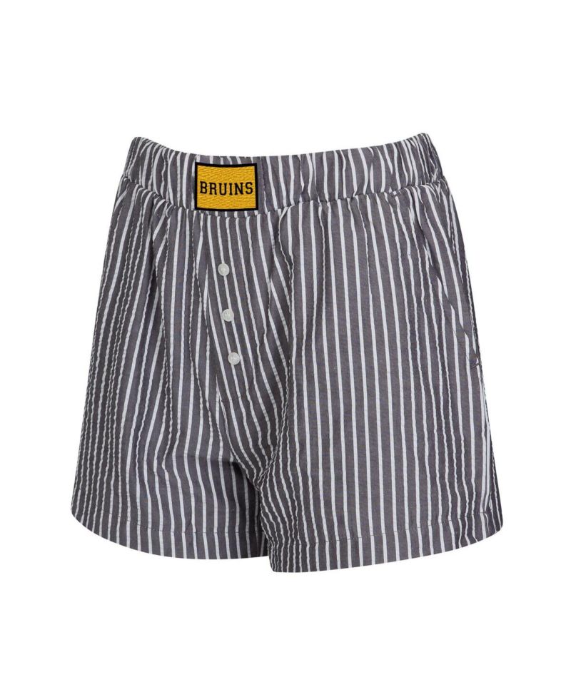 Women's 2-Pack Charcoal Boston Bruins Boxer Shorts Set