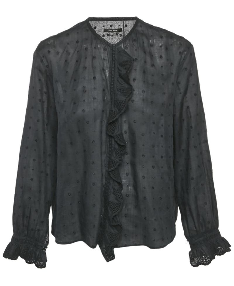 Women's Embroidered Ramie Blouse