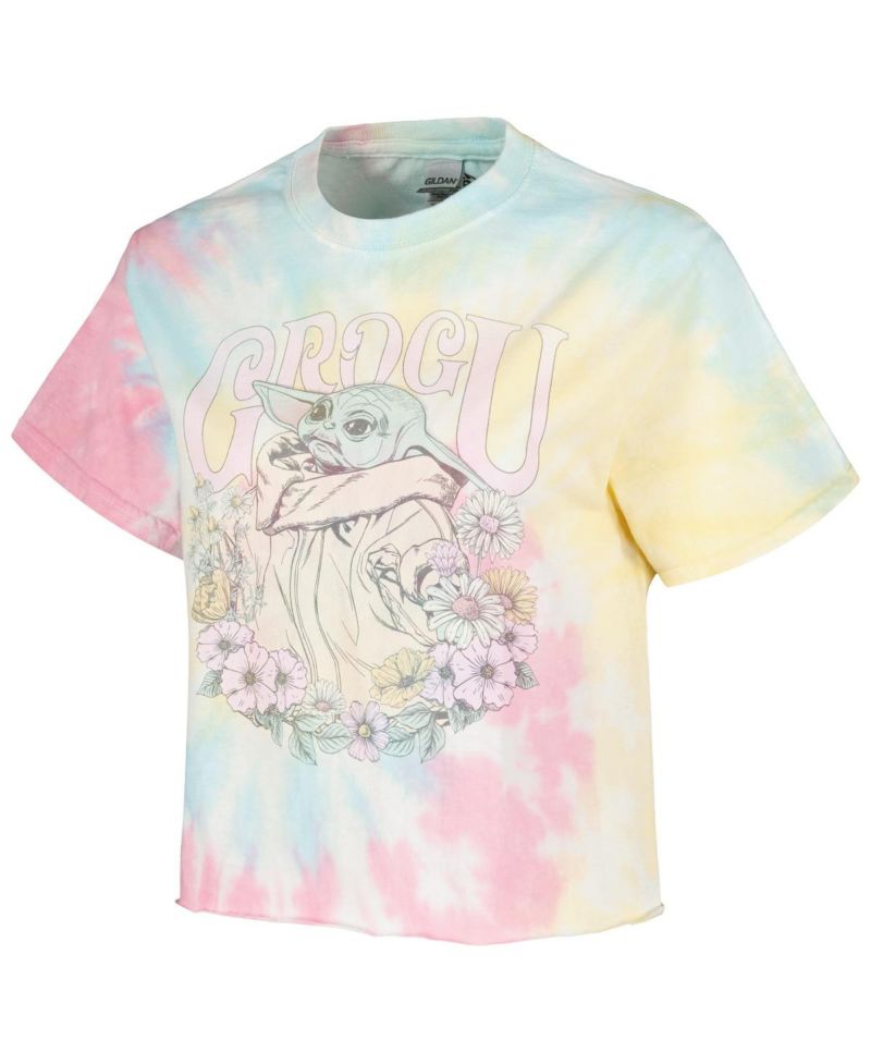 Men's and Women's Blue The Mandalorian Springtime for Baby Yoda Tie-Dye T-Shirt