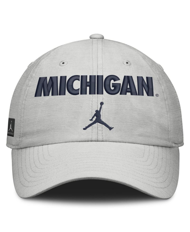Men's and Women's Gray Michigan Wolverines 2026 On-Field Gameday Club Adjustable Hat