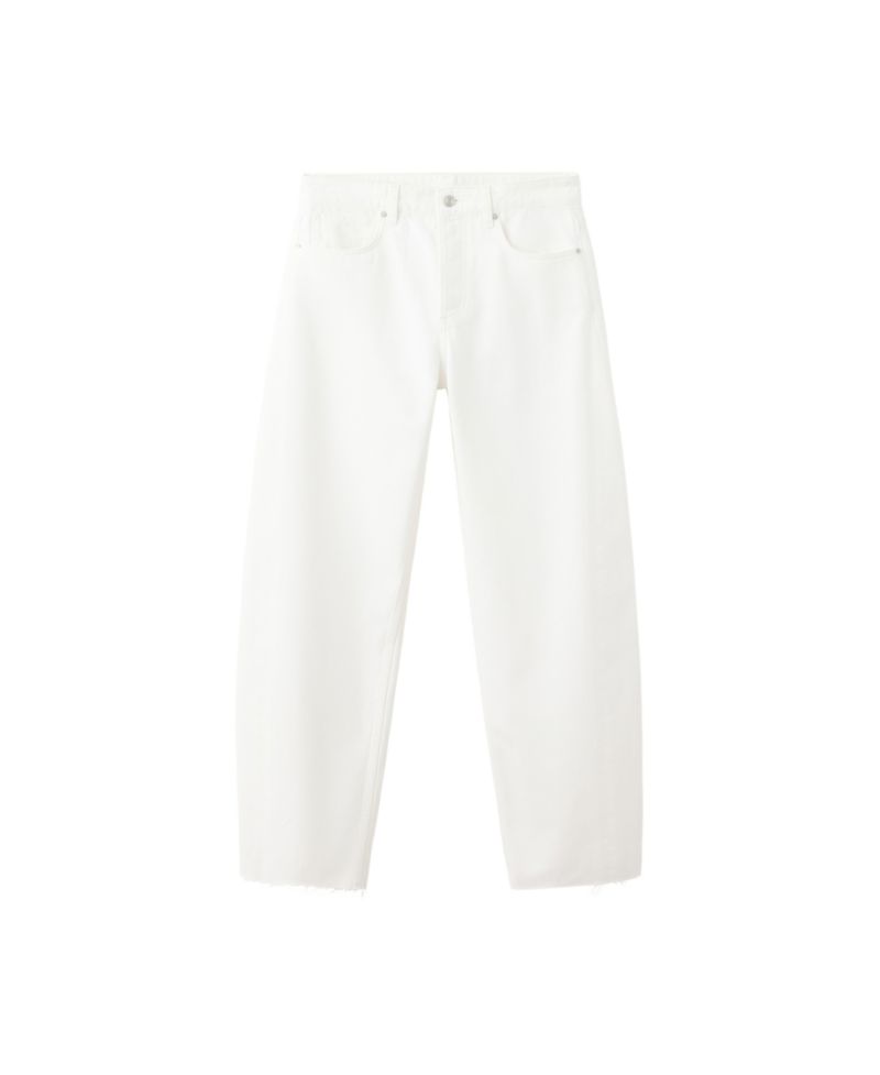 Women's Mid-Rise Balloon Raw-Hem Jeans
