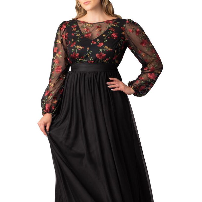 Plus Size Eternal Embroidered Bodice Evening Gown