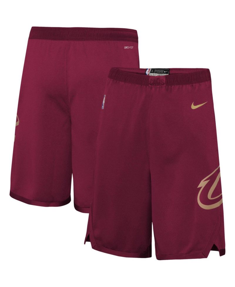 Big Boys Wine Cleveland Cavaliers Icon Edition Mesh Performance Swingman Shorts