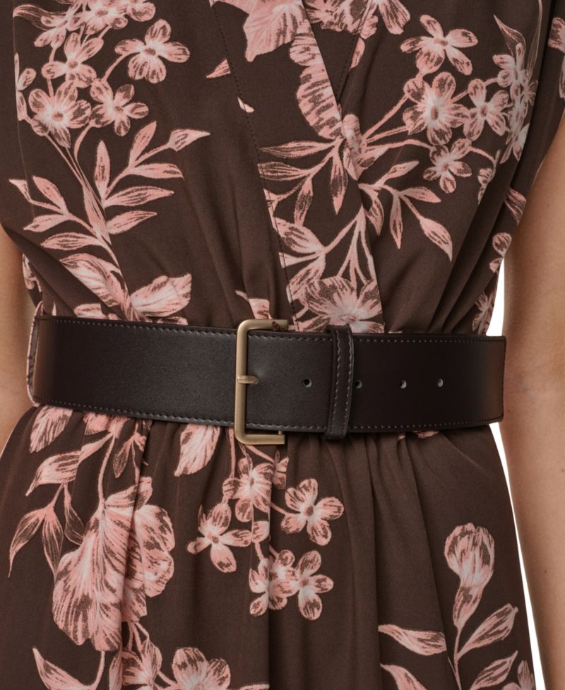 Women’s V-Neck Belted Midi Dress