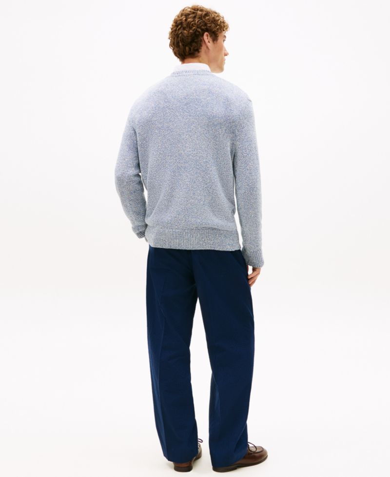 Men's Two-Tone Boucle Crewneck Sweater