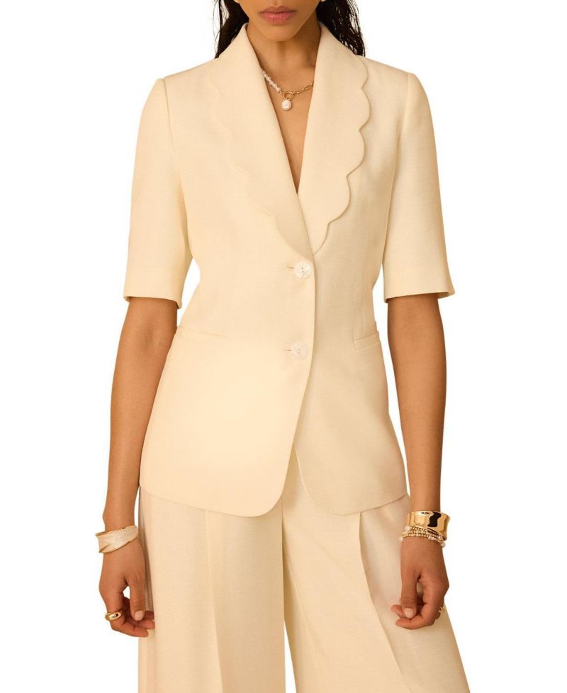 Women's Scallop Short Sleeve Blazer
