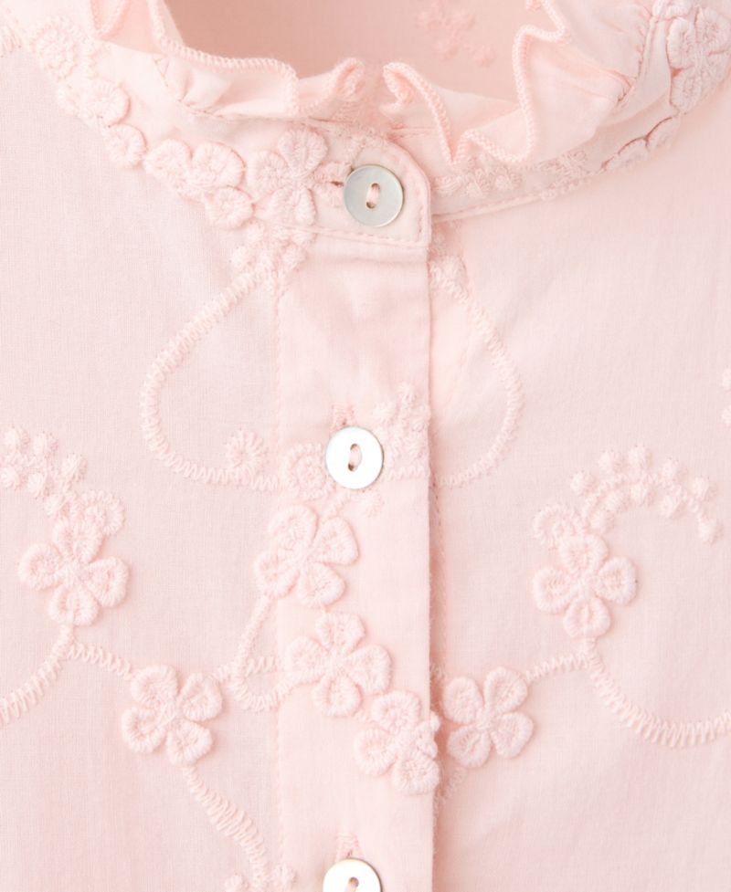 Women's Embroidered Puff-Sleeve Blouse