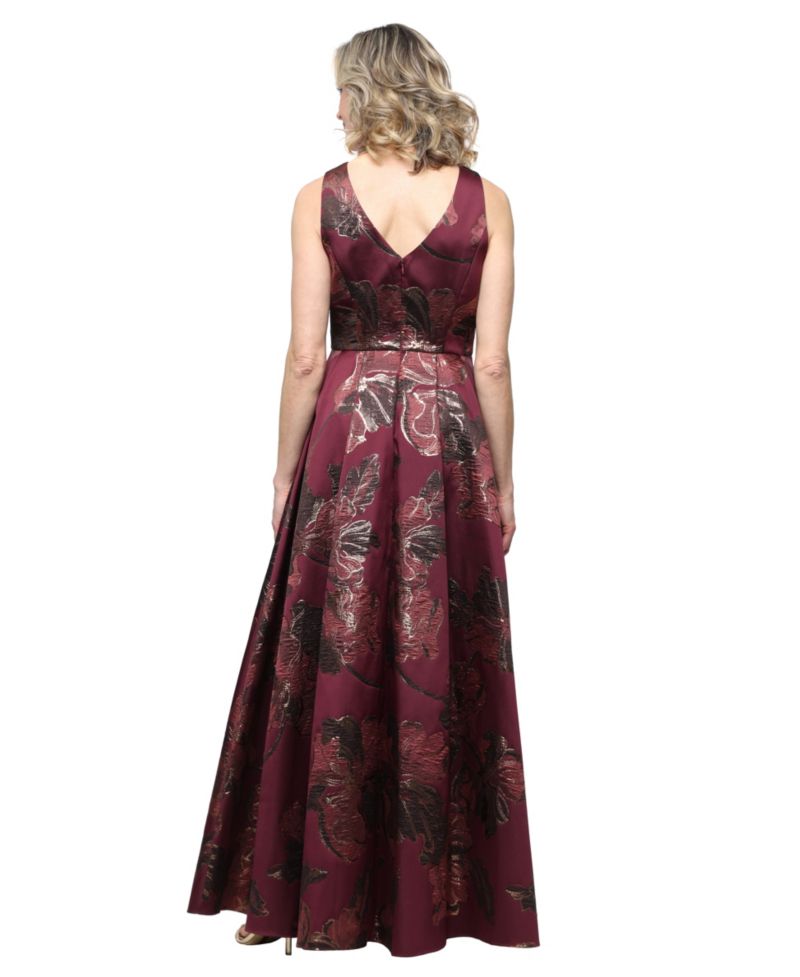 Women's Floral-Print Boat Neck Sleeveless Dress