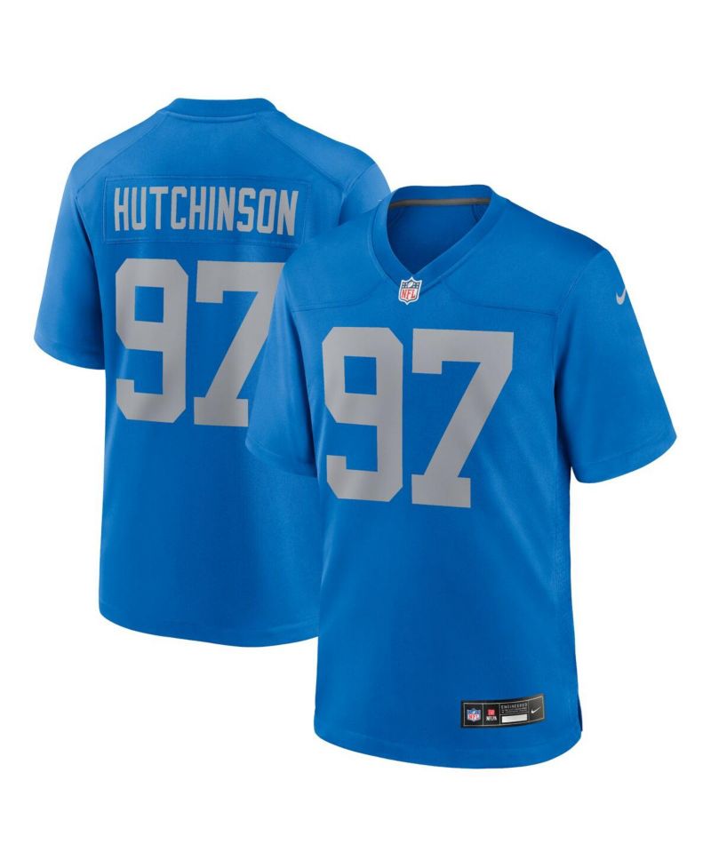 Men's Aidan Hutchinson Blue Detroit Lions Alternate Game Jersey